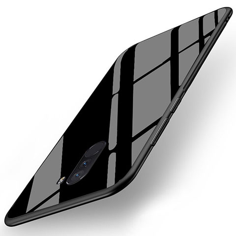 Xiaomi Pocophone F1用シリコンケース ソフトタッチラバー 鏡面 Xiaomi ブラック