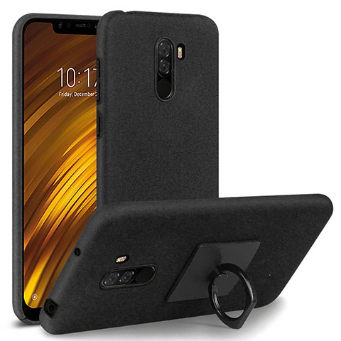 Xiaomi Pocophone F1用ハードケース カバー プラスチック アンド指輪 Xiaomi ブラック