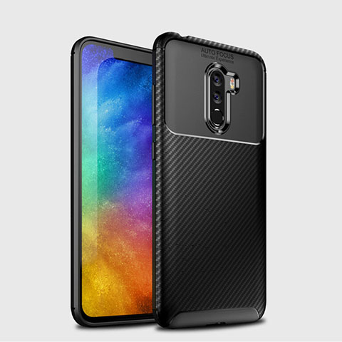 Xiaomi Pocophone F1用シリコンケース ソフトタッチラバー ツイル B03 Xiaomi ブラック