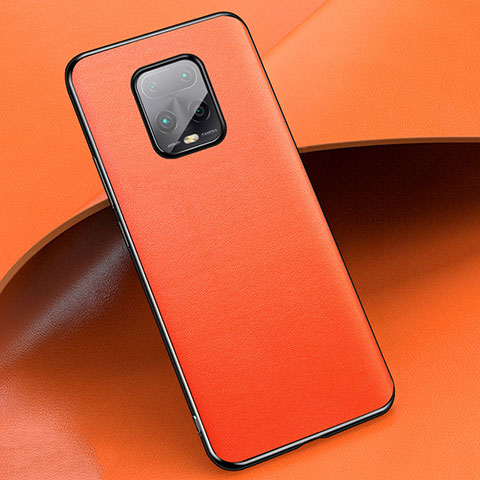 Xiaomi Redmi 10X 5G用ケース 高級感 手触り良いレザー柄 Xiaomi オレンジ