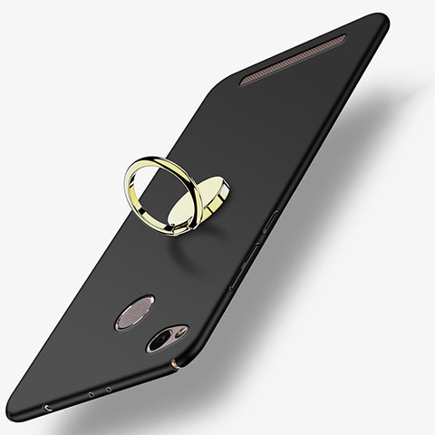 Xiaomi Redmi 3S Prime用ハードケース プラスチック 質感もマット アンド指輪 A02 Xiaomi ブラック