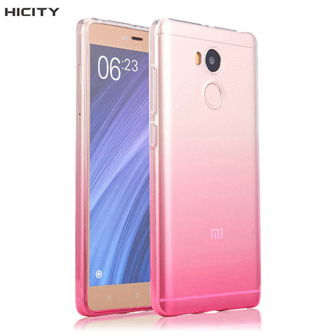 Xiaomi Redmi 4 Prime High Edition用極薄ソフトケース グラデーション 勾配色 クリア透明 Xiaomi ピンク