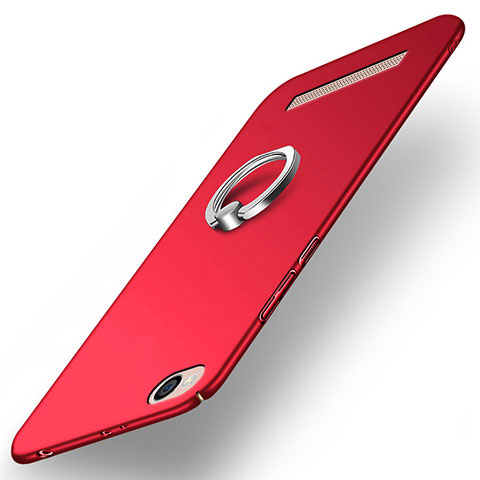 Xiaomi Redmi 4A用ハードケース プラスチック 質感もマット アンド指輪 Xiaomi レッド