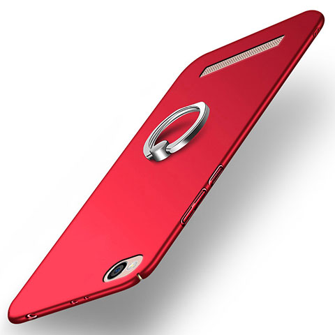 Xiaomi Redmi 5A用ハードケース プラスチック 質感もマット アンド指輪 Xiaomi レッド