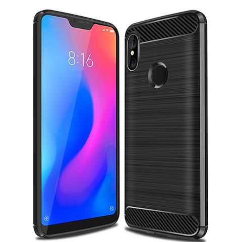 Xiaomi Redmi 6 Pro用シリコンケース ソフトタッチラバー ライン カバー Xiaomi ブラック