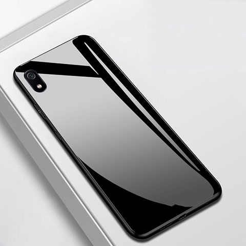 Xiaomi Redmi 7A用ハイブリットバンパーケース プラスチック 鏡面 カバー Xiaomi ブラック