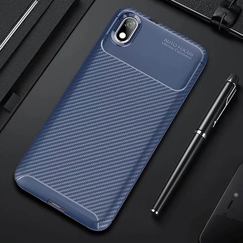 Xiaomi Redmi 7A用シリコンケース ソフトタッチラバー ツイル カバー Xiaomi ネイビー