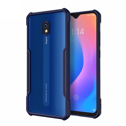 Xiaomi Redmi 8A用ハイブリットバンパーケース クリア透明 プラスチック 鏡面 カバー M01 Xiaomi ネイビー