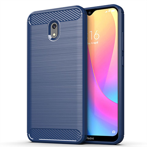 Xiaomi Redmi 8A用シリコンケース ソフトタッチラバー ライン カバー Xiaomi ネイビー