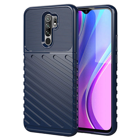 Xiaomi Redmi 9用シリコンケース ソフトタッチラバー ライン カバー Xiaomi ネイビー