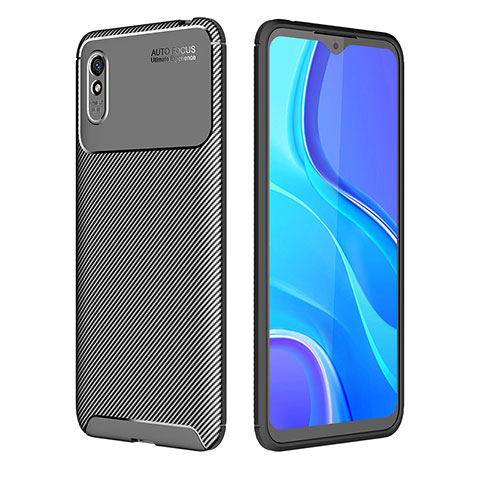 Xiaomi Redmi 9A用シリコンケース ソフトタッチラバー ツイル カバー S01 Xiaomi ブラック