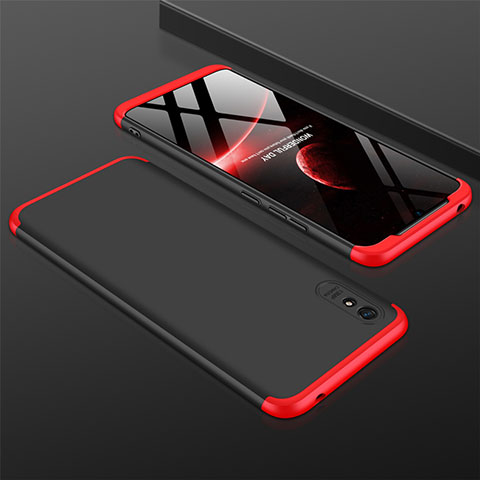 Xiaomi Redmi 9AT用ハードケース プラスチック 質感もマット 前面と背面 360度 フルカバー P03 Xiaomi レッド・ブラック