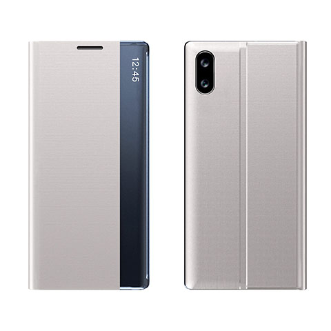 Xiaomi Redmi 9AT用手帳型 レザーケース スタンド カバー Q04H Xiaomi シルバー