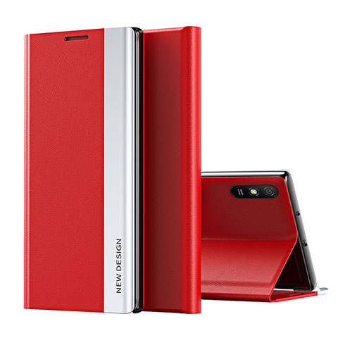 Xiaomi Redmi 9AT用手帳型 レザーケース スタンド カバー Q01H Xiaomi レッド