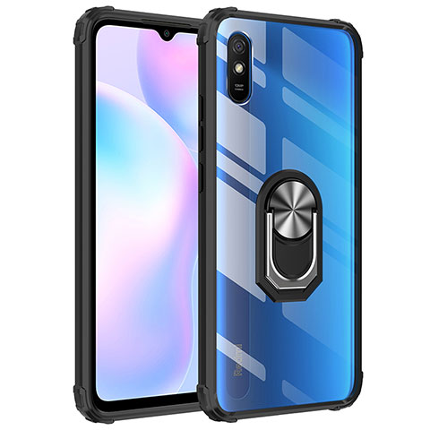 Xiaomi Redmi 9AT用ハイブリットバンパーケース プラスチック アンド指輪 マグネット式 MQ2 Xiaomi シルバー・ブラック