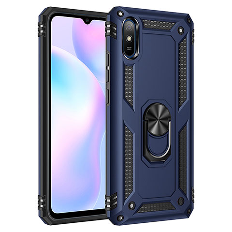 Xiaomi Redmi 9AT用ハイブリットバンパーケース プラスチック アンド指輪 マグネット式 MQ3 Xiaomi ネイビー