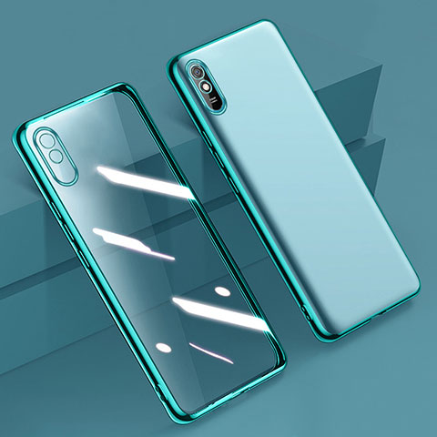 Xiaomi Redmi 9AT用極薄ソフトケース シリコンケース 耐衝撃 全面保護 クリア透明 H01 Xiaomi グリーン