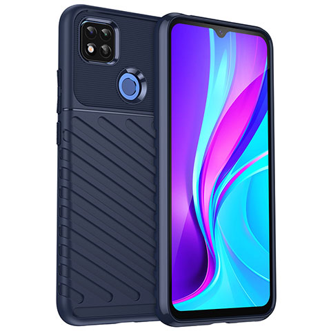 Xiaomi Redmi 9C用シリコンケース ソフトタッチラバー ツイル カバー MF1 Xiaomi ネイビー