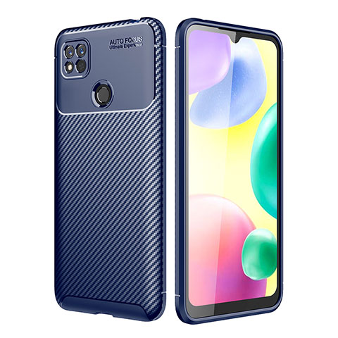 Xiaomi Redmi 9C用シリコンケース ソフトタッチラバー ツイル カバー S01 Xiaomi ネイビー