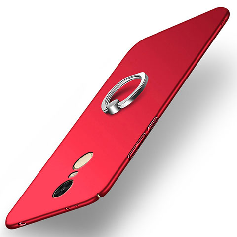 Xiaomi Redmi Note 4 Standard Edition用ハードケース プラスチック 質感もマット アンド指輪 A02 Xiaomi レッド