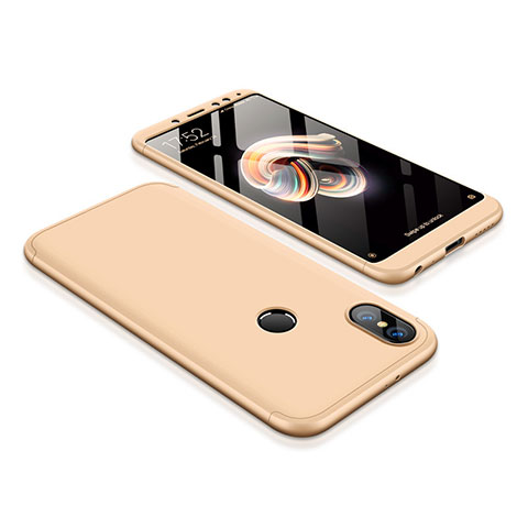 Xiaomi Redmi Note 5 AI Dual Camera用ハードケース プラスチック 質感もマット 前面と背面 360度 フルカバー Xiaomi ゴールド