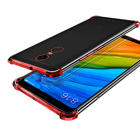 Xiaomi Redmi Note 5 Indian Version用極薄ソフトケース シリコンケース 耐衝撃 全面保護 クリア透明 H01 Xiaomi レッド