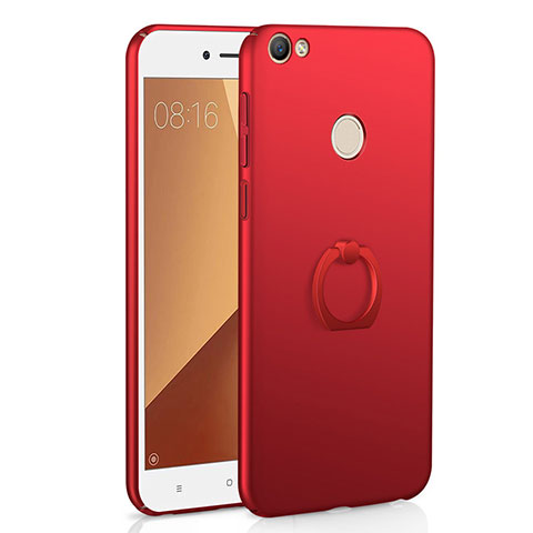 Xiaomi Redmi Note 5A Pro用ハードケース プラスチック 質感もマット アンド指輪 A01 Xiaomi レッド