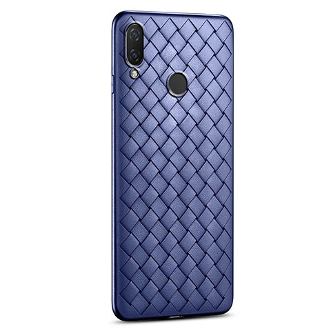 Xiaomi Redmi Note 7 Pro用シリコンケース ソフトタッチラバー レザー柄 S01 Xiaomi ネイビー