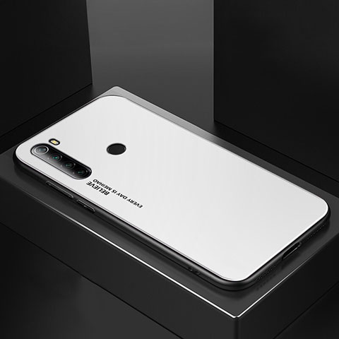Xiaomi Redmi Note 8 (2021)用ハイブリットバンパーケース プラスチック 鏡面 カバー Xiaomi ホワイト