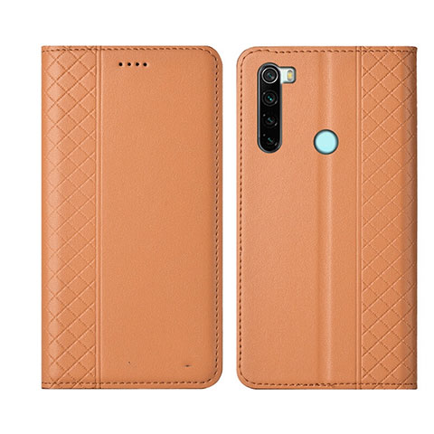 Xiaomi Redmi Note 8 (2021)用手帳型 レザーケース スタンド カバー T16 Xiaomi オレンジ