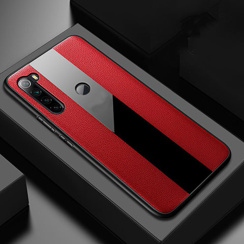Xiaomi Redmi Note 8 (2021)用シリコンケース ソフトタッチラバー レザー柄 カバー H01 Xiaomi レッド