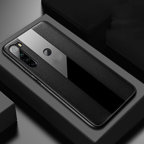 Xiaomi Redmi Note 8 (2021)用シリコンケース ソフトタッチラバー レザー柄 カバー H01 Xiaomi ブラック