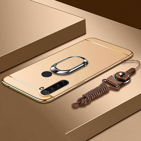Xiaomi Redmi Note 8 (2021)用ケース 高級感 手触り良い メタル兼プラスチック バンパー アンド指輪 T01 Xiaomi ゴールド