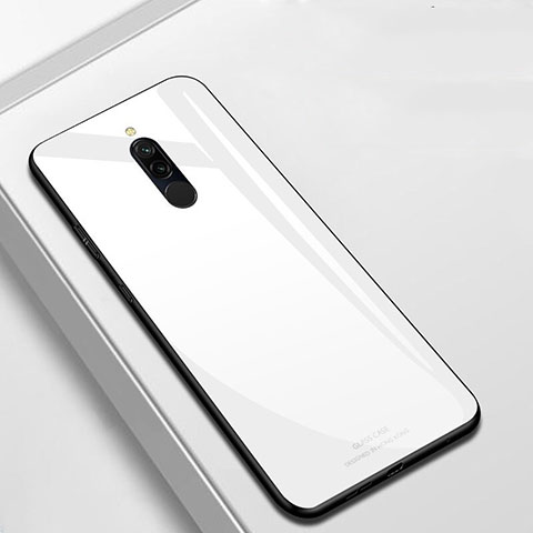 Xiaomi Redmi Note 8用ハイブリットバンパーケース プラスチック 鏡面 カバー T01 Xiaomi ホワイト