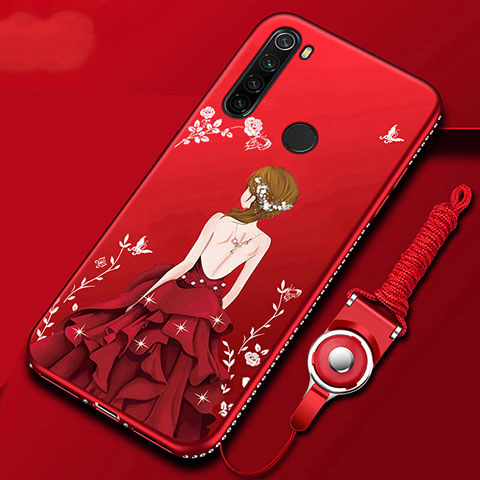 Xiaomi Redmi Note 8用シリコンケース ソフトタッチラバー バタフライ ドレスガール ドレス少女 カバー Xiaomi レッド