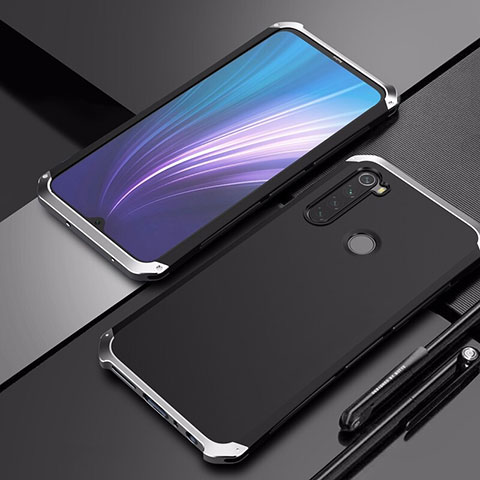 Xiaomi Redmi Note 8用ケース 高級感 手触り良い アルミメタル 製の金属製 カバー Xiaomi シルバー・ブラック