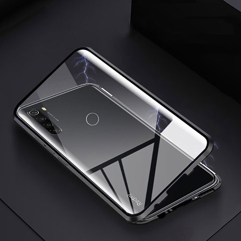 Xiaomi Redmi Note 8用ケース 高級感 手触り良い アルミメタル 製の金属製 360度 フルカバーバンパー 鏡面 カバー M01 Xiaomi ブラック