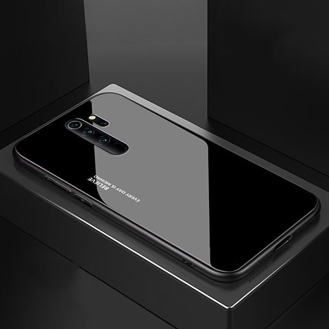 Xiaomi Redmi Note 8 Pro用ハイブリットバンパーケース プラスチック 鏡面 カバー M02 Xiaomi ブラック