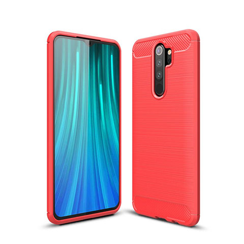 Xiaomi Redmi Note 8 Pro用シリコンケース ソフトタッチラバー ライン カバー Xiaomi レッド