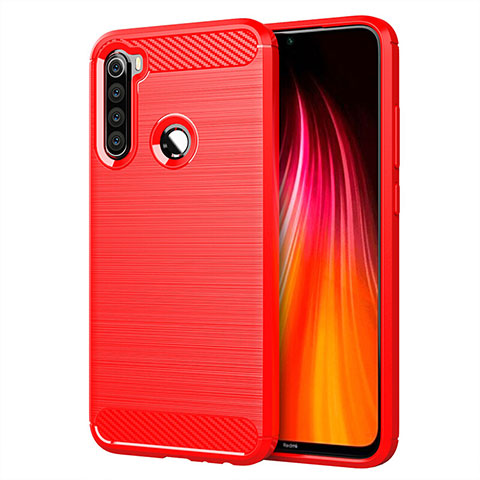 Xiaomi Redmi Note 8T用シリコンケース ソフトタッチラバー ライン カバー C01 Xiaomi レッド