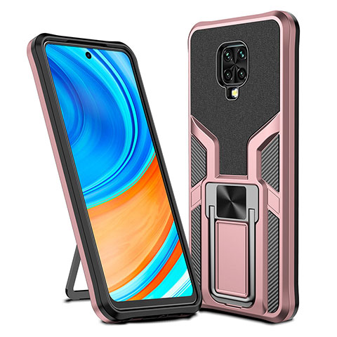 Xiaomi Redmi Note 9 Pro用ハイブリットバンパーケース プラスチック アンド指輪 マグネット式 ZL1 Xiaomi ローズゴールド