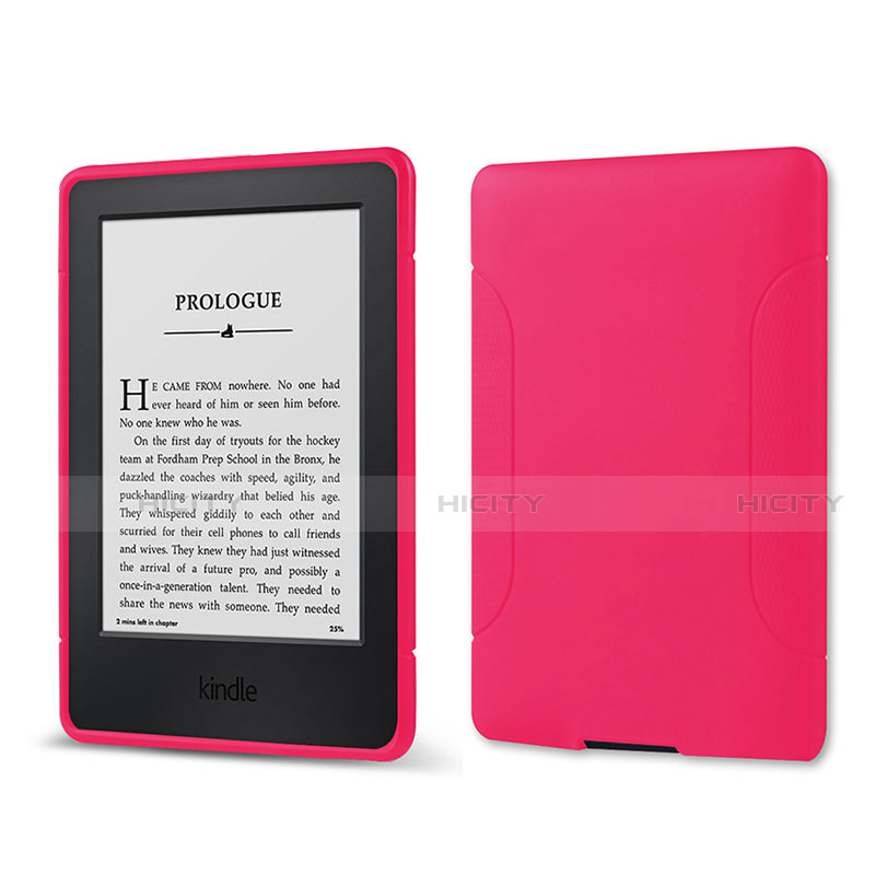 Amazon Kindle 6 inch用360度 フルカバー極薄ソフトケース シリコンケース 耐衝撃 全面保護 バンパー Amazon ローズレッド