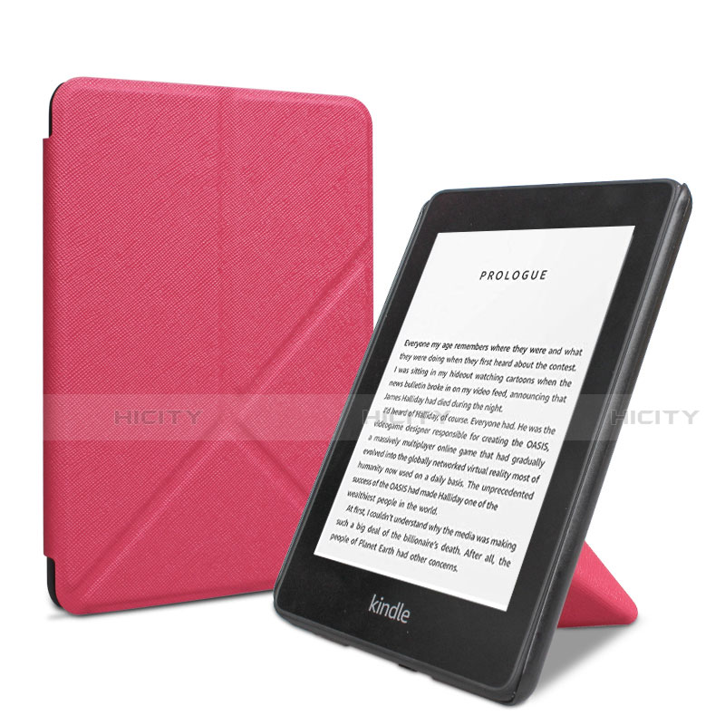 Amazon Kindle 6 inch用手帳型 レザーケース スタンド カバー L03 Amazon ローズレッド