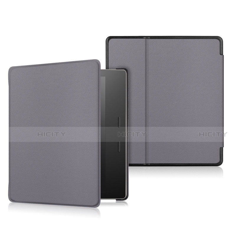 Amazon Kindle Oasis 7 inch用手帳型 レザーケース スタンド カバー L01 Amazon グレー