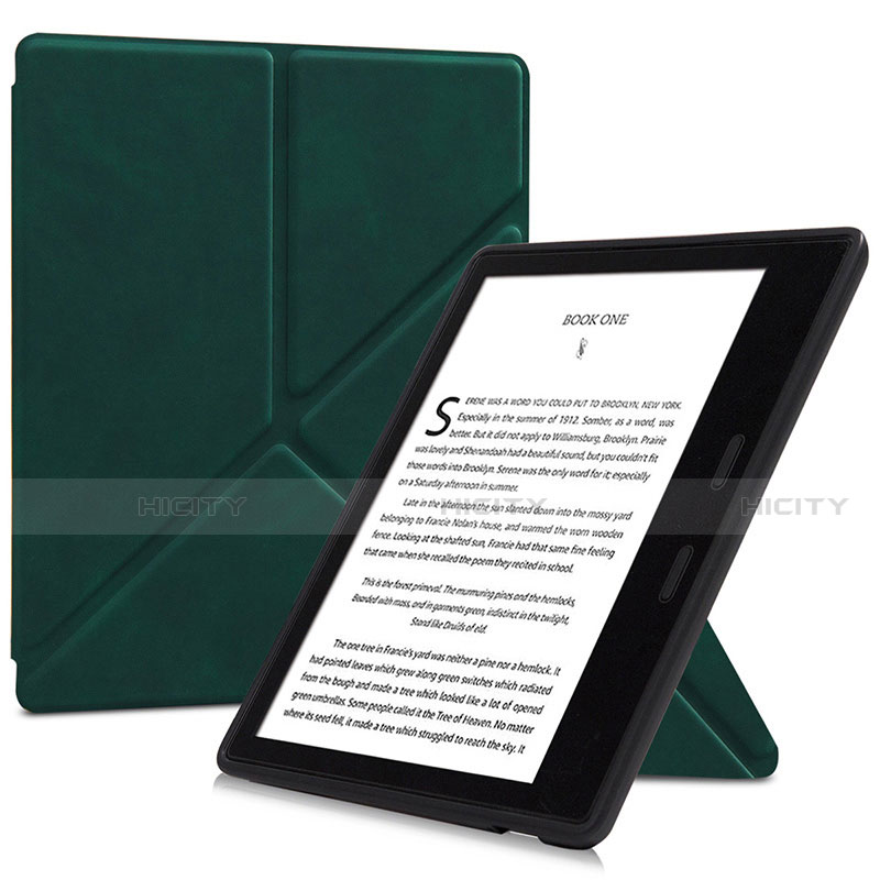 Amazon Kindle Oasis 7 inch用手帳型 レザーケース スタンド カバー L02 Amazon グリーン