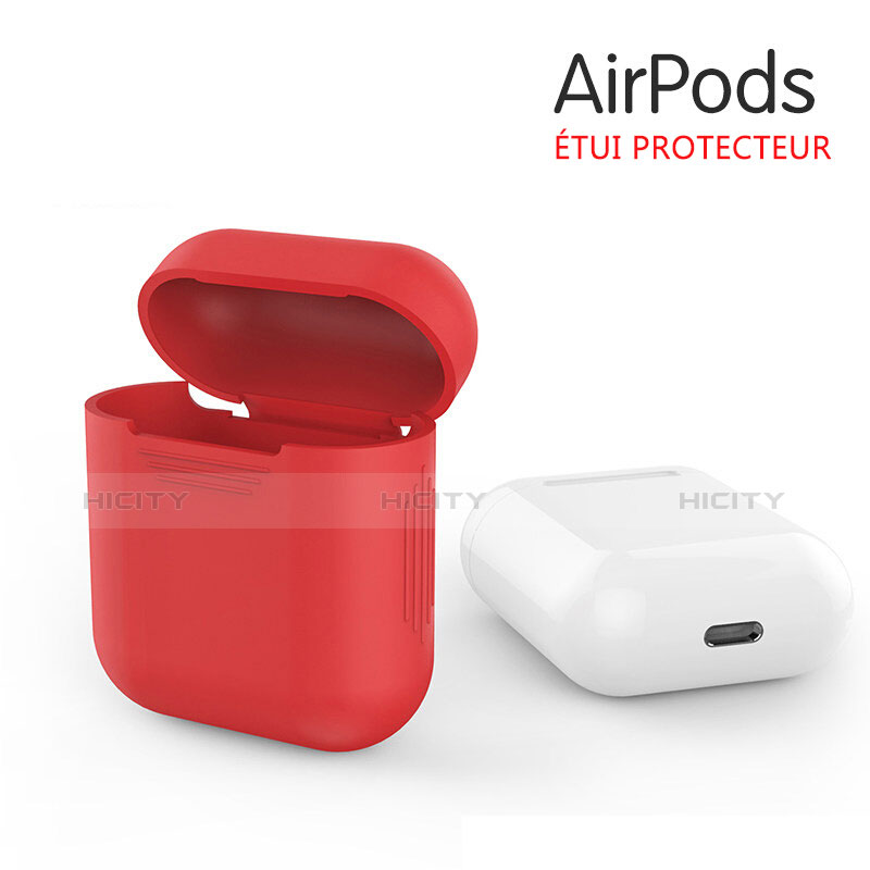 シリコン ケース 保護 収納 ズ用 Airpods 充電ボックス A03 アップル レッド