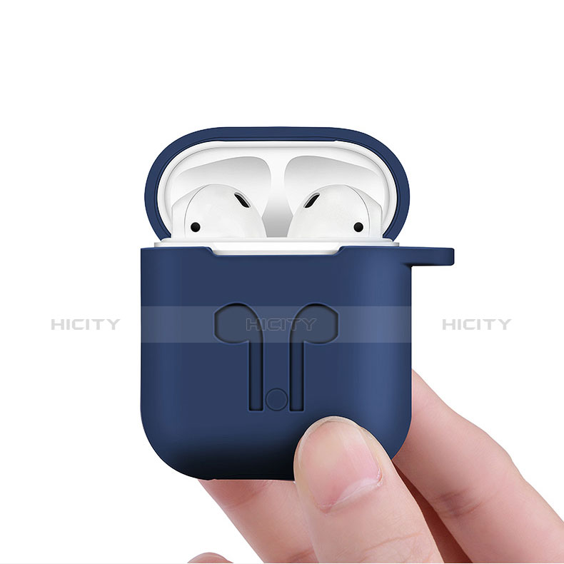 シリコン ケース 保護 収納 ズ用 Airpods 充電ボックス A04 アップル ネイビー