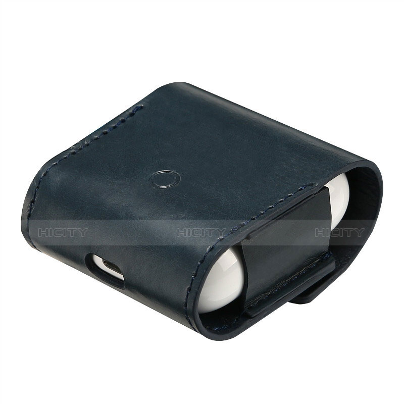 レザー ケース 保護 収納 ズ用 Airpods 充電ボックス A02 アップル ネイビー