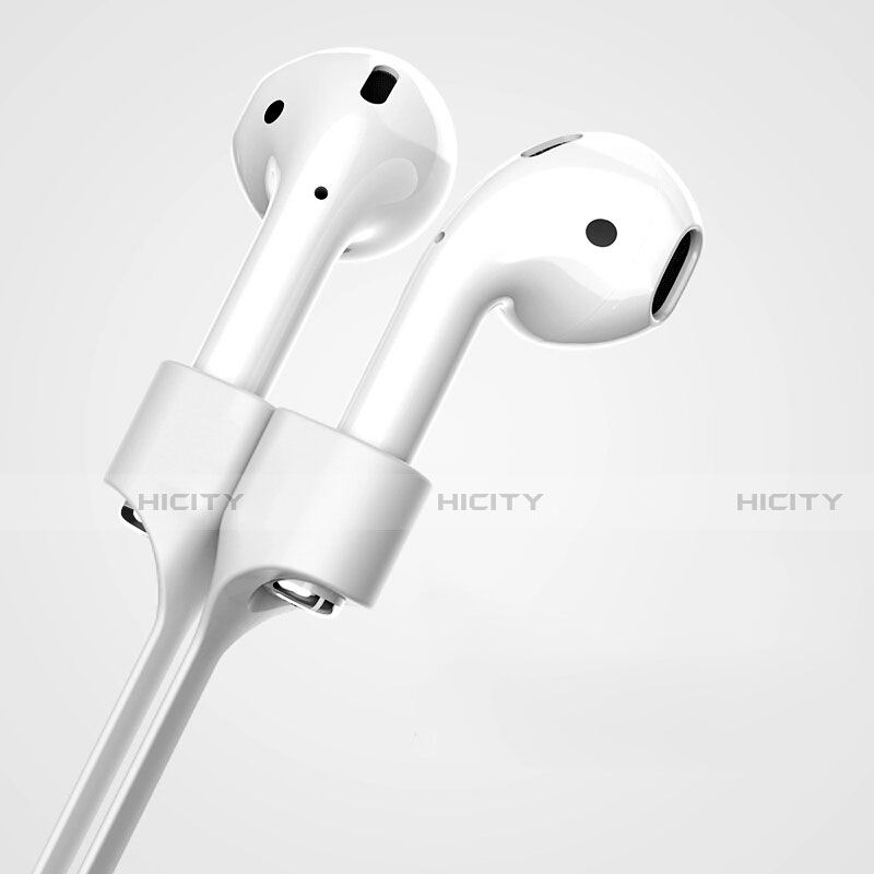 Apple AirPods Pro用紛失防止 シリコン ストラップ 軽量 脱着簡単 アップル シルバー