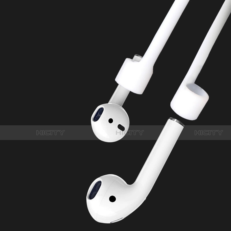 Apple AirPods Pro用紛失防止 シリコン ストラップ 軽量 脱着簡単 アップル シルバー